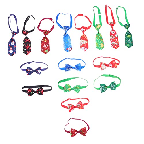 ANDRESLAD 16 Stück Haustier Fliegen Accessoires Für Hunde Weihnachten Haustierbedarf Weihnachtskrawatten Für Feiertage Weihnachtshalsbänder Für Haustiere Welpenhalsbänder von ANDRESLAD