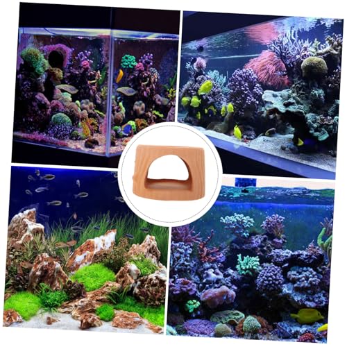 ANDRESLAD 2 Stück Keramik Aquarium Höhle Natürliche Fisch Garnelenverstecke Realistische Steinoptik Stabile Aquarienlandschaft Dekoration Geeignet für Fische und Welse von ANDRESLAD
