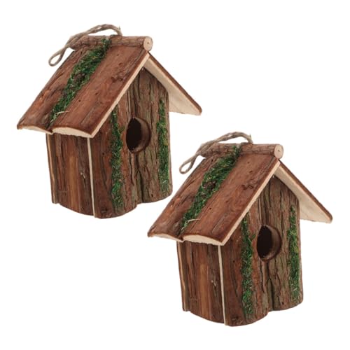 ANDRESLAD 2 Stück Rustikales Holz-vogelhaus Wetterfeste Hängende Nistbox für Garten und Terrasse Ökologisches Vogel-Nest-dekor Installieren Fördert Vogelschutz und Naturerlebnis von ANDRESLAD