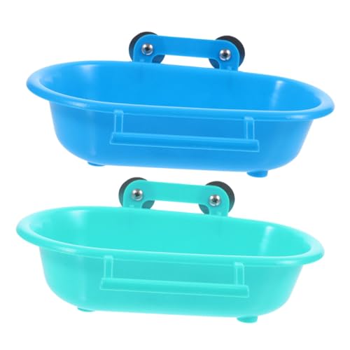 ANDRESLAD 2 Stück Teiliges Vogelbad für Wellensittiche aus Leichtem PP Praktische Badebox für Papageien und Kleine Vögel Abnehmbar und Pflegeleicht für Käfig Innenbereich und von ANDRESLAD