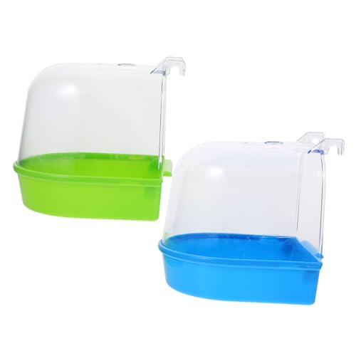 ANDRESLAD Innovative Vogelbadewanne für Papageien Vögel Reinigungszubehör Material stabil leicht 2er-Set in Blau/Grün ANDRESLAD Innovative Vogelbadewanne für Papageien Vögel Reinigungszubehör Material stabil leicht 2er-Set in Blau/Grün von ANDRESLAD