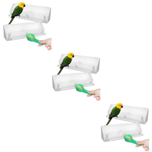 ANDRESLAD 3 Sets Vogelkäfig-futterspender Mit Fächern Futterhalter Für Sittiche Wasserspender Für Vögel Stabile Montageschale Für Vögel Einfach Zu Verwenden von ANDRESLAD