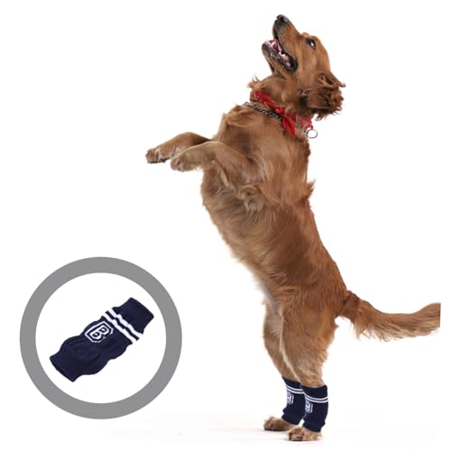 ANDRESLAD 4 Stück Anti rutsch Haustier Beinsocken für Kleine Hunde und Katzen rutschfeste Bequeme Leggings mit Gelenkschutz Warm und Strapazierfähig Geeignet für Outdoor und Innenbereich von ANDRESLAD