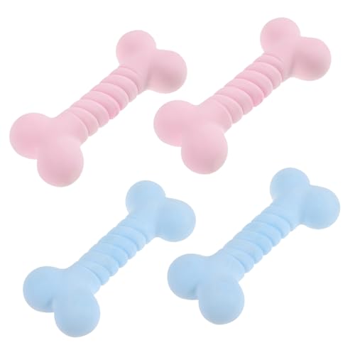 ANDRESLAD 4 Stück Teiliges Kauspielzeug für Hunde aus Sicherem TPR Gummi Mittelgroß Beißfest und Verschleißfest in Blau und Fördert Zahnpflege und Spielerische Intelligenz für Welpen und von ANDRESLAD