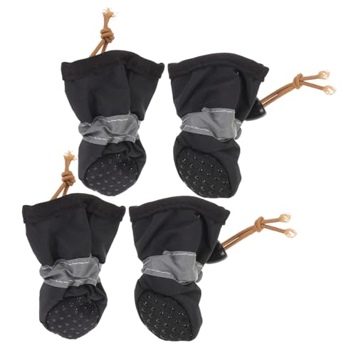 ANDRESLAD 4 Stück wasserdichte Hundeschuhe Rutschfester Sohle und Praktischem Design für Kleine Hunde Schützende Pfotenschuhe bei Regen und Ungünstigen Bedingungen Bequem Zufällige Farbe von ANDRESLAD