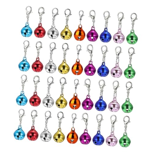ANDRESLAD 45 Stück Teiliges Metallglöckchen Set Bunte Bell Anhänger für Haustierhalsbänder Schlüsselanhänger DIY Zubehör Katzen Hunde Charm Langlebig Leicht von ANDRESLAD