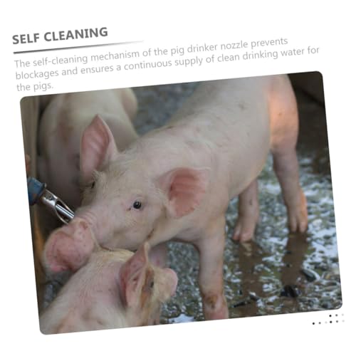 ANDRESLAD 5 Stück Automatische Schweinetrinker Edelstahl Spritzwassergeschützte Wasser düsen für Ferkel Wassersparend Sicher Nutztierhaltung von ANDRESLAD