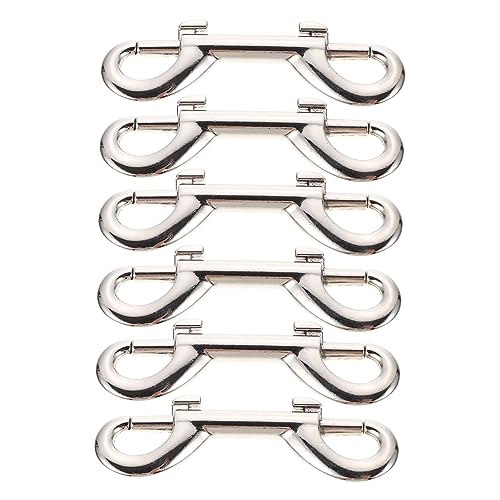 ANDRESLAD 6 Stück Doppelseitige Pet Leash Haken aus Zinklegierung Langlebige Karabiner mit Praktischem Schnappverschluss Vielseitig Einsetzbar für Hundeleinen und Zubehör Silberfarben von ANDRESLAD