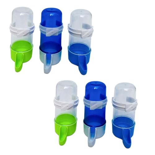 ANDRESLAD 6 Stück Teiliges Automatisches Vogeltrinkgerät aus Langlebigem Bpa freiem Kunststoff Auslaufsicherer Wasserspender für Papageien und Kleine Vögel Umweltfreundlich Zufällige Farbe von ANDRESLAD