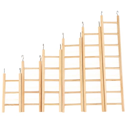 ANDRESLAD 6 Stück Teiliges Holz Vogelspielzeug Kletterleiter für Wellensittiche Papageien Kleintiere Natürliche Krallenpflege Vogelkäfig Kletterspielplatz Vielseitig Geeignet von ANDRESLAD