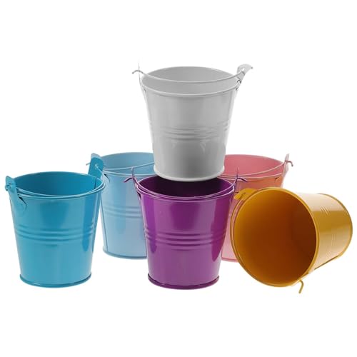 ANDRESLAD 6 Stück Teiliges Mini Metall Eimer mit Griffen Kleine Zinnbehälter für Partygeschenke Popcorn und Dekoration Rosa Gelb Lila Hellblau und Aquablau ANDRESLAD 6 Stück Teiliges Mini Metall Eimer mit Griffen Kleine Zinnbehälter für Partygeschenke Popcorn und Dekoration Rosa Gelb Lila Hellblau und Aquablau von ANDRESLAD