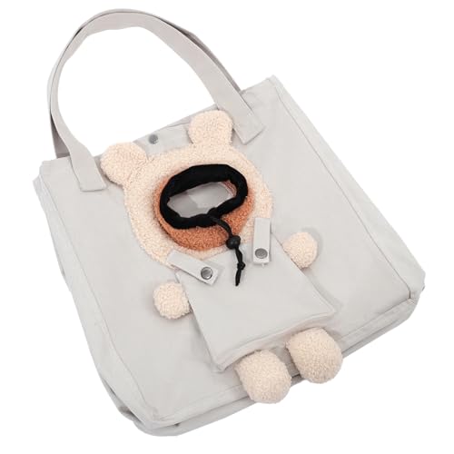 ANDRESLAD Atmungsaktive Canvas Tragetasche für Kleine Katzen und Hunde Große Kapazität Tragbar Schultertasche für Outdoor Reisen Shopping Camping und Wanderungen von ANDRESLAD