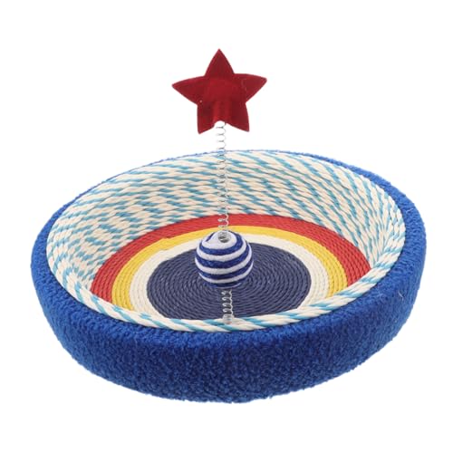 ANDRESLAD Cat Scratching Board mit Sternenmuster Kompakter und Ruheplatz für Katzen bis Runde Langlebige Katzenlounge zum Möbel und Krallenschutz für Innenräume und Kleine Räume von ANDRESLAD