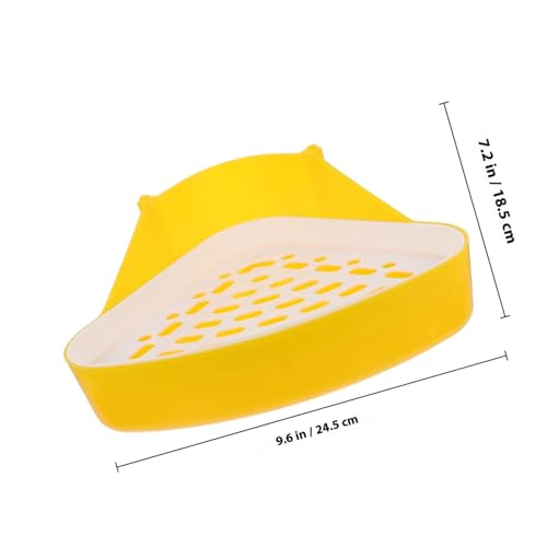 ANDRESLAD Dreieckige Kaninchentoilette Kunststoff Mini Kleintier Ecktoilette mit Erhöhtem Zaun Auslaufsicher Leicht Langlebig rutschfest mit Festem Haken Passend für Kleine Meerschweinchen von ANDRESLAD