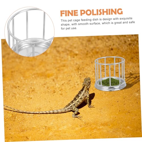 ANDRESLAD Edelstahl Futter Wasserschale für Reptilien Schildkröten Wassernapf Robust Rostfrei Kleine für Terrarium Haustierfutterstation Langlebig Sicher von ANDRESLAD