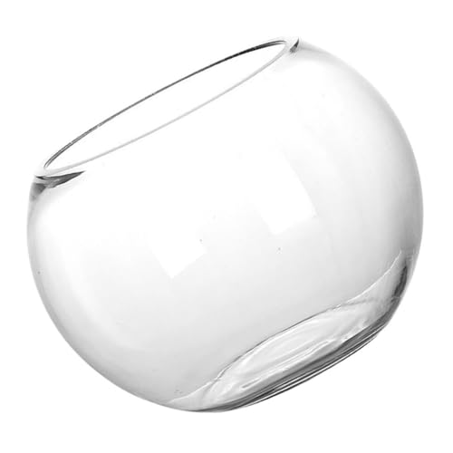 ANDRESLAD Transparentes Glasfischbecken Für Hydroponik Runde Glasvase Für Fische Dekoratives Aquarien-Element Für Zuhause Und Büro Klare Fischnahrung Mit Elegantem Design von ANDRESLAD