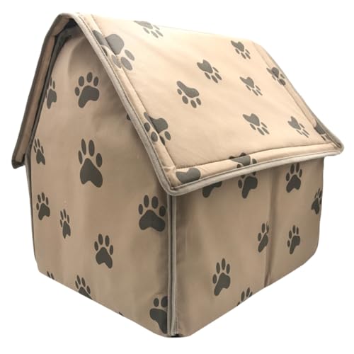 ANDRESLAD Faltbares Hundezelt mit Weichem Strapazierfähigem Material und Fußabdruck Design Komfortables Hundebett für Drinnen und Draußen Leicht Tragbares Haustierhaus für Hunde und Katzen von ANDRESLAD