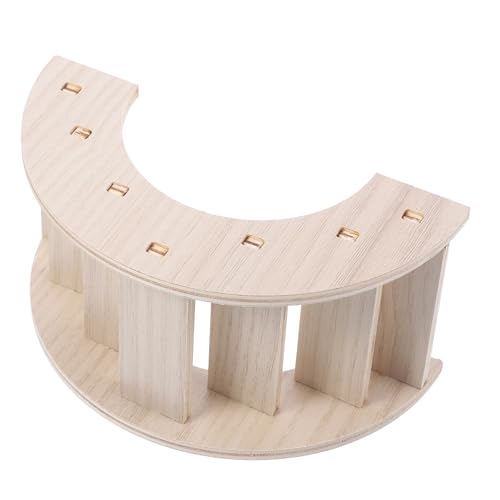 ANDRESLAD Hamster Kletterleiter aus Robustem Holz Langlebige Brücke für Kleintiere Vielseitige Trainingsleiter für Hamster und Meerschweinchen Natürlicher Käfigzubehör für Aktive Haustiere von ANDRESLAD