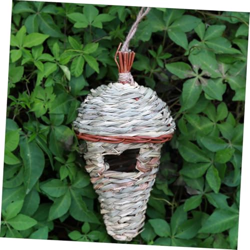 ANDRESLAD Handgefertigtes Vogelnest aus Naturrattan Rustikale Dekoration Langlebig und Praktisch Geeignet für Kleine Vögel Wie Kanarien und Papageien für Garten und Innenräume von ANDRESLAD
