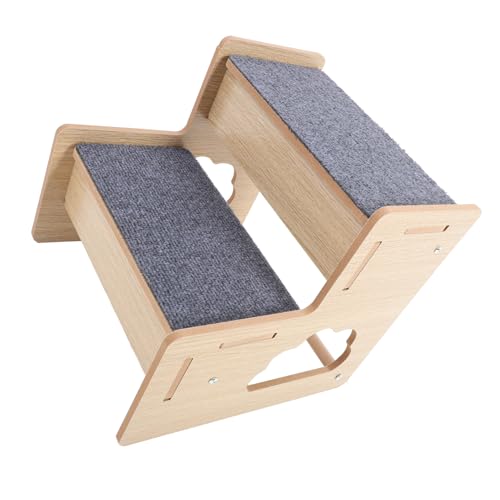 ANDRESLAD Holz hundetreppe mit Stabile und rutschfeste Haustiertreppe für Kleine Hunde und Katzen Komfortable Rampe für Sofa und Hohe Betten für Ältere Tiere mit Mobilitätsproblemen von ANDRESLAD