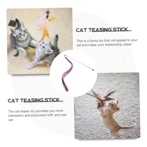 ANDRESLAD Interaktiver Katzen Teaser mit Glocke und Federschwanz Lustiges Katzenspielzeug für Indoor Geräuschaktivierter Katzenstab für Kätzchen Fördert Bewegung und Beschäftigung von ANDRESLAD