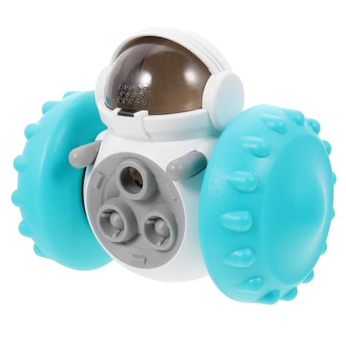 ANDRESLAD Interaktives Hundespielzeug Food Dispenser Toy Slow Feeder mit Selbstbalancierendem Design für Kleine Hunde und Welpen Fressverhalten und Zahnpflege in Blau von ANDRESLAD