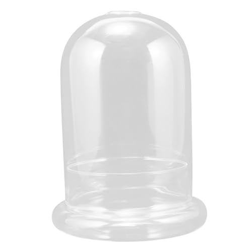ANDRESLAD Klare Glasglocke mit Stabilem Kunststoffsockel Transparente Glaskuppel für Landschaften und Dekoration Höhe mit Belüftungsöffnung Langlebige Glasvitrine für Blumen und von ANDRESLAD