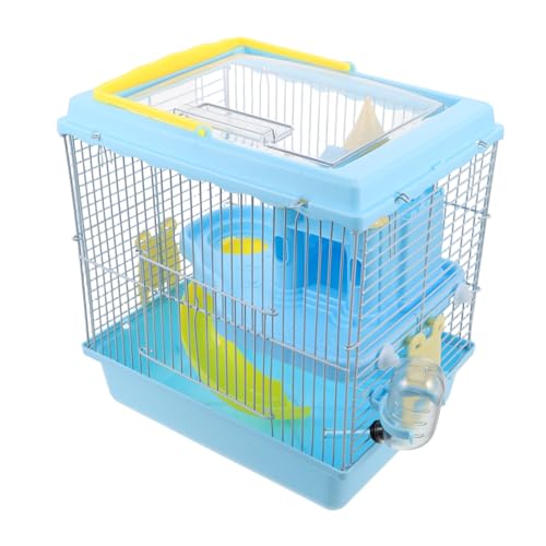 ANDRESLAD Luxuriöses Hamsterkäfig Etagen mit Rutsche und Laufrad Großes Transparentes Hamstergehege mit Integriertem Trinkflasche und Futternapf Geräumiges Kleintierhaus für Zwerghamster und von ANDRESLAD