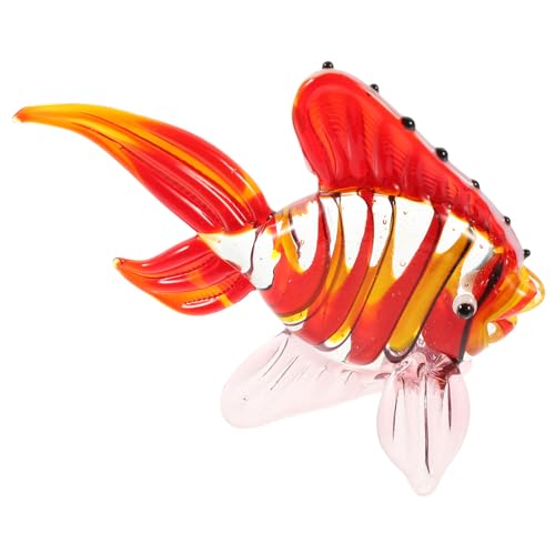 ANDRESLAD Stilvolle Tier Glasfigur Fisch Dekoration Handgefertigt Bunte Wohnzimmerschmuck Schreibtisch Büro Deko Wohnzimmer Schlafzimmer von ANDRESLAD