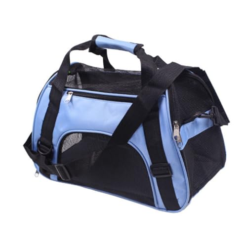ANDRESLAD Tragbarer Haustier Rucksack Atmungsaktive Mesh Tragetasche für Hunde Katzen Faltbar mit Sicherheits reißverschlüssen Blau für Reisen Camping Ausflüge von ANDRESLAD