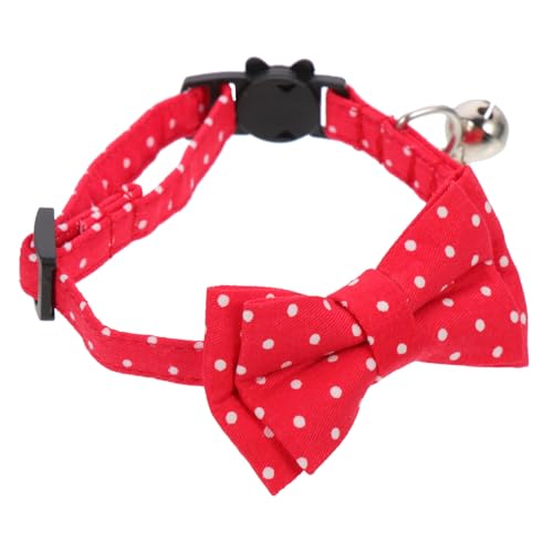 ANDRESLAD Verstellbares Haustierhalsband mit Abnehmbarer Schleife und Glocke Sanftes Baumwollmaterial Hundekragen mit Fliege für Kleine Hunde und Katzen Komfortabel und Sicher Modisches von ANDRESLAD