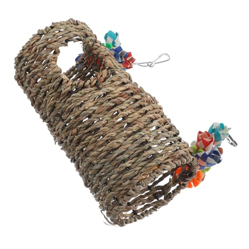 ANDRESLAD Vogelspielzeug Hängematte Parrot Swing aus Strapazierfähigem Material Verschleißfestes Papageienzubehör für Käfig Lustige Schaukel für Wellensittiche und Kleine Vögel Natürlich von ANDRESLAD