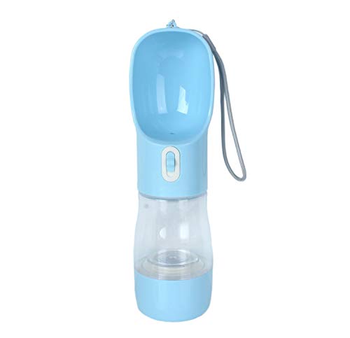ANFTOP Tragbare Wasserflasche für Hunde, 458 ml, Reise-Wasserspender für Hunde und Katzen, für Spaziergänge, Reisen, Trinknapf, Blau von ANFTOP
