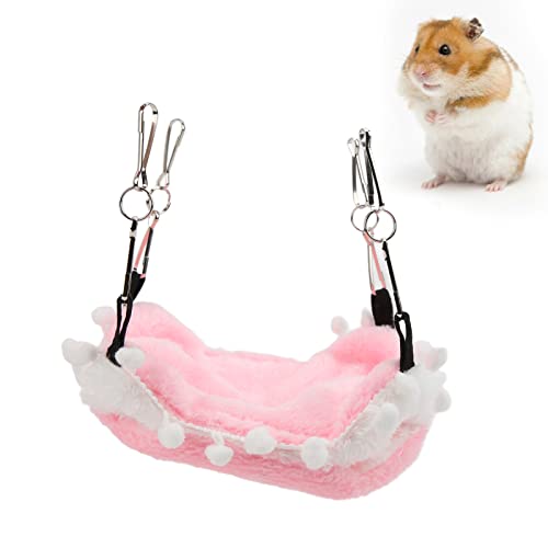 ANGGREK Plüsch-Kleintier-Hängematte für Ratten, Zuckergleiter, Frettchen, Warmes Hängendes Etagenbett für Haustiere (PINK) von ANGGREK