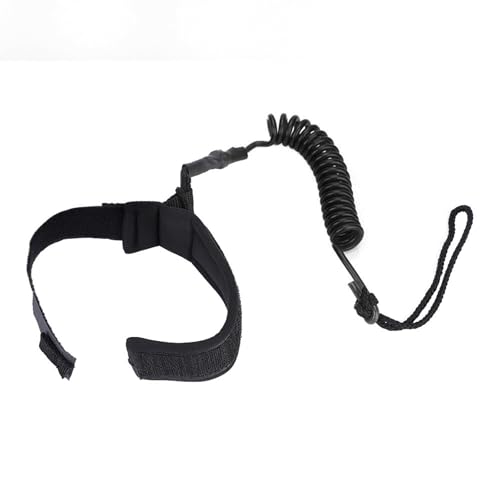 ANGGREK Stand -Up -Paddleboard Bein Leine Surfbrett Leine Spar Knöchel Seil 5ft Einstellbares PU Kabel Knöchelgurt mit Bequemer Neoprenmanschette für Bodyboard Surfen Paddelboarding (Black) von ANGGREK