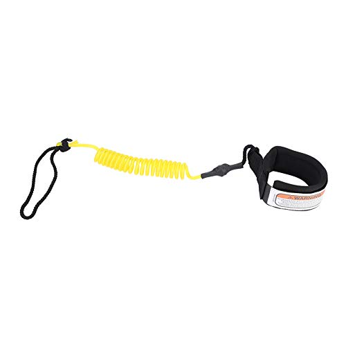 ANGGREK Stand -Up -Paddleboard Bein Leine Surfbrett Leine Spar Knöchel Seil 5ft Einstellbares PU Kabel Knöchelgurt mit Bequemer Neoprenmanschette für Bodyboard Surfen Paddelboarding (Yellow) von ANGGREK