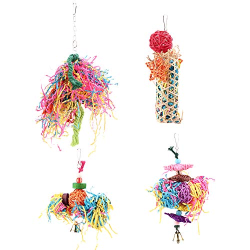 ANGGREK Vogel Drawbench Spielzeug,Bird Drawbench Toys Bunte Bird Climbing Toys Bird Hanging Cage Kauspielzeug mit Glocke für Heimtierbedarf von ANGGREK