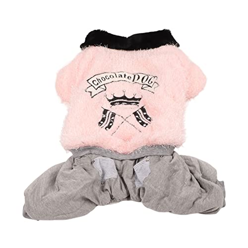 ANGGREK Warme, Dicke Plüsch-Winterkleidung für Hunde, mit Niedlichem 4-beinigem Haustier-Outfit für Mittelgroße und Große Hunde (PINK) von ANGGREK