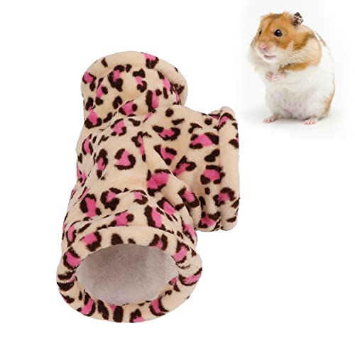 ANGRREK Hamster-3-Wege-Tunnel-Spielzeug, Geräumig, mit T-förmigem Design, Winterwarmer Tunnel für Meerschweinchen-Igel-Spaß und Schlaftunnel (rosa Leopard) von ANGGREK