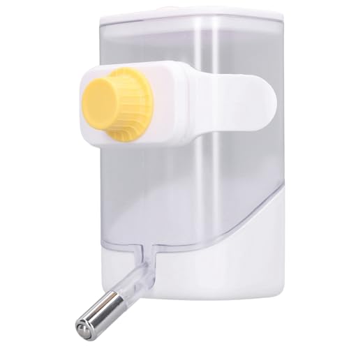 Edelstahlkugel Einfache Installation Hanging Design Plastikmaterial Haustier Wasserfeder für Katzenhund Edelstahlhundwasserflasche mit Zutreffenden Tieren, Vielseitig Im Gebrauch (White) von ANGGREK