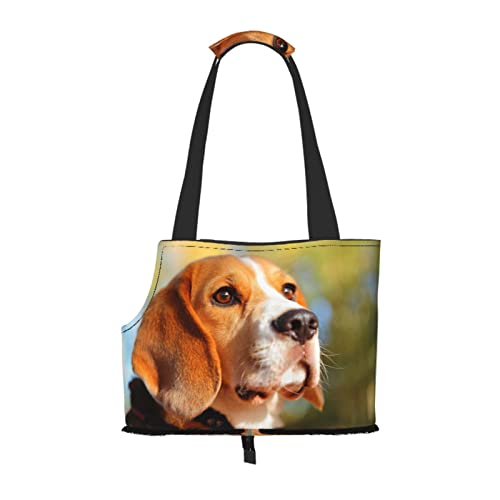 Beagle Dogs Bokeh Pets Beagle, Tragetasche für Haustiere, Umhängetasche, Faltbare Tragetasche für Haustiere von ANGYANG