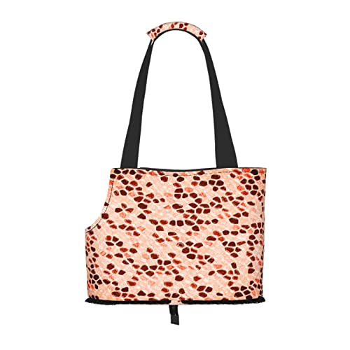 Braun Beige Rosa Koralle Orange, Haustiertragetaschen, Umhängetasche, Faltbare Einkaufstasche für Haustiere von ANGYANG