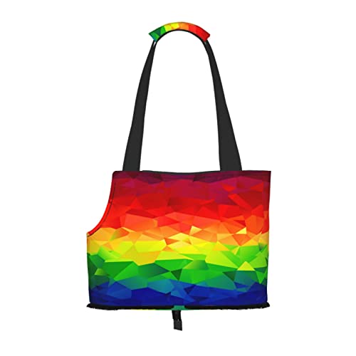 Bunte Regenbogen-Krawatte, Haustiertragetaschen, Umhängetasche, Faltbare Einkaufstasche für Haustiere von ANGYANG