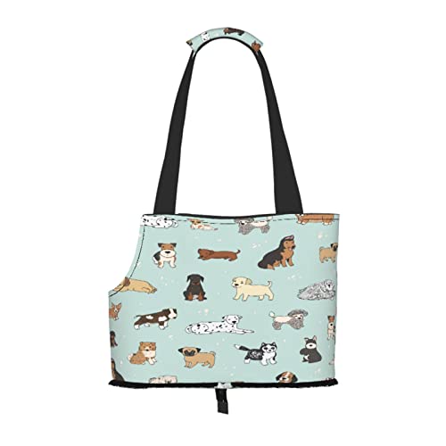Cartoon Cute Puppy Dog, Pet Carrier Handtaschen, Umhängetasche, Faltbare Einkaufstasche für Haustiere von ANGYANG