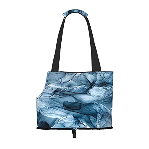 Churning Blue Ocean Waves Abstrakte Malerei, Haustiertragetaschen, Umhängetasche, Faltbare Tragetasche für Haustiere von ANGYANG