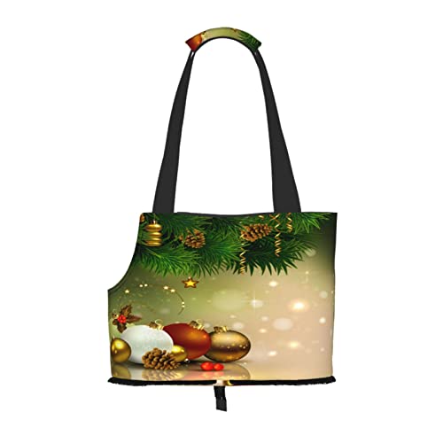Fröhliches Weihnachtsdesign, Haustiertragetaschen, Umhängetasche, Faltbare Einkaufstasche für Haustiere von ANGYANG