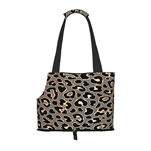 Leopard Seamless Pattern Design in Luxusgold, Haustiertragetaschen, Umhängetasche, Faltbare Einkaufstasche für Haustiere von ANGYANG