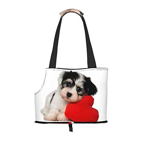 Love You Cute Puppy Cute Dog, Pet Carrier Handtaschen, Umhängetasche, Faltbare Einkaufstasche für Haustiere von ANGYANG