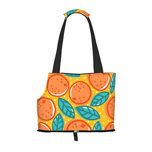 Retro-Muster mit Orangen, Haustiertragetaschen, Umhängetasche, Faltbare Einkaufstasche für Haustiere von ANGYANG
