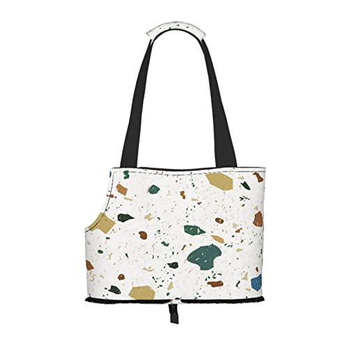 Terrazzo Nahtlose Muster Klassischer Italienischer Marmor, Haustiertragetaschen, Umhängetasche, Faltbare Tragetasche für Haustiere von ANGYANG